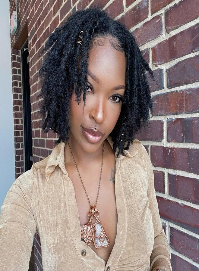 Vlliyava 0.2 cm Width 10 Inch 30 Strands Human Hair Loc Extensions, Natural Black 100% Full Handmade Permanent Real Human Hair Dreadlock Extensions for Women/Men/Kids Can Be Dyed Bleached Curled Twisted - Image 1